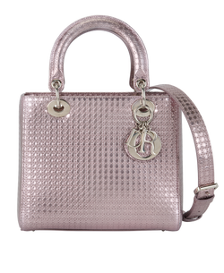 Medium Lady Dior Micro Cannage, Leather, Pink, 15BO0135, S, 2*
